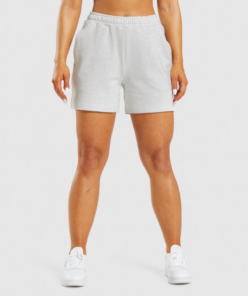 Women\'s Gymshark Rest Day Sweats Shorts White | NZ 3GYFWA